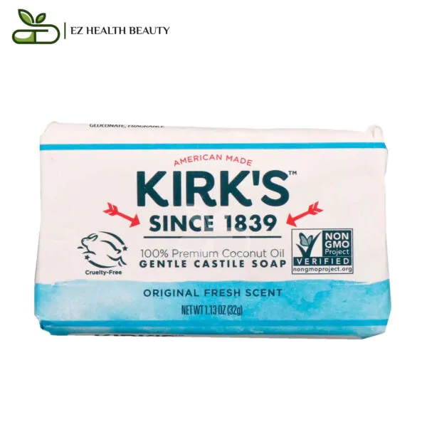 Kirks, 100% Premium Gentle Castile Coconut Oil Soap, Original Fresh Scent, 1.13 Oz (32 G)