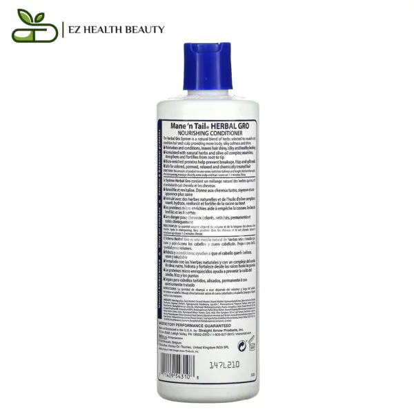 Mane N Tail بلسم ذيل الحصان لتساقط الشعر 355 مل - Mane 'N Tail, Herbal Gro Conditioner, 12 Fl Oz (355 Ml)